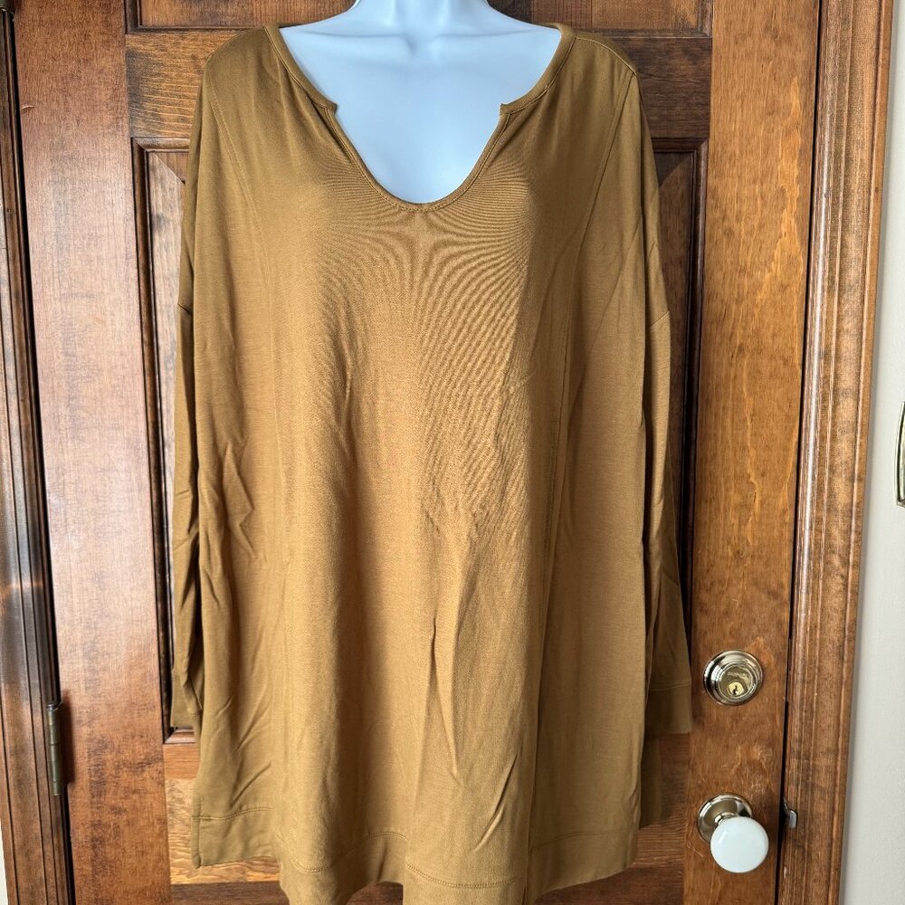 NWT J. Jill purejill Mustard Seed Tranquility Fleece Scoop Pullover X-Large
